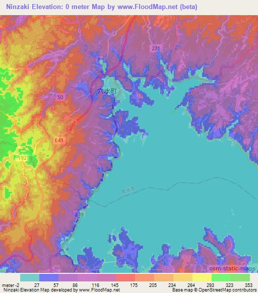 Ninzaki,Japan Elevation Map
