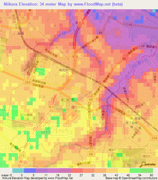 Niikura,Japan Elevation Map