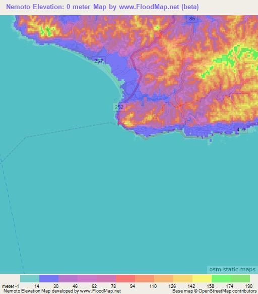 Nemoto,Japan Elevation Map