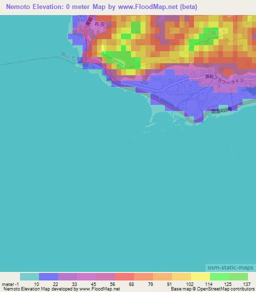 Nemoto,Japan Elevation Map