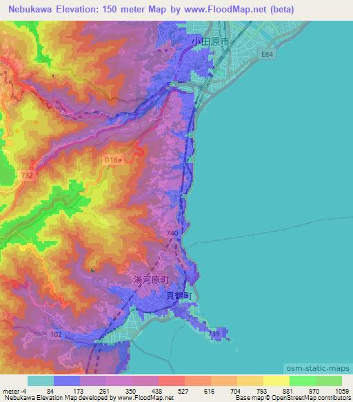 Nebukawa,Japan Elevation Map