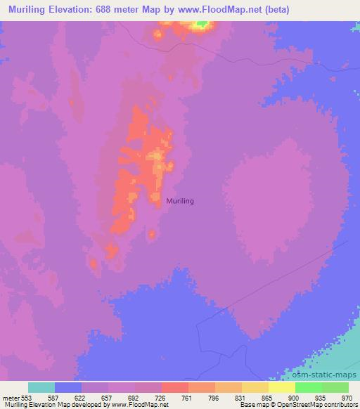 Muriling,Kenya Elevation Map