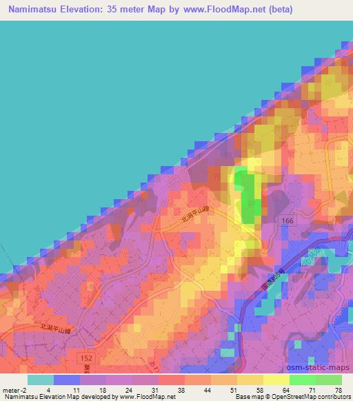 Namimatsu,Japan Elevation Map
