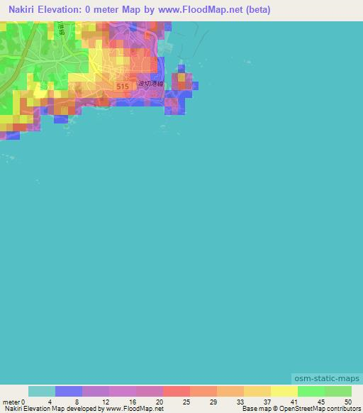 Nakiri,Japan Elevation Map