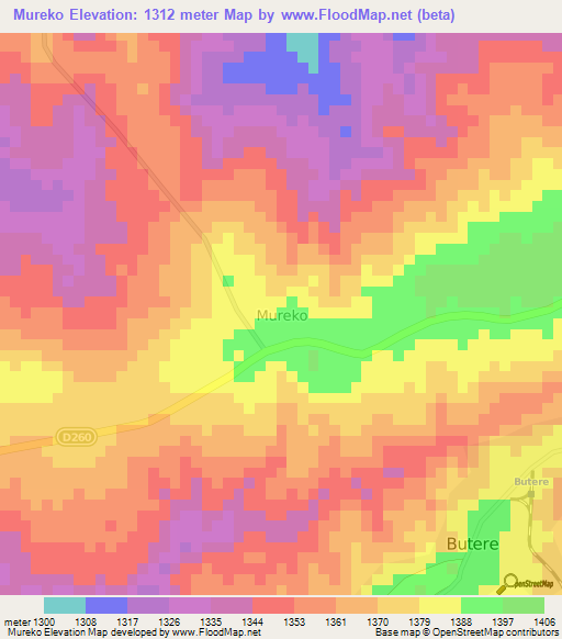 Mureko,Kenya Elevation Map