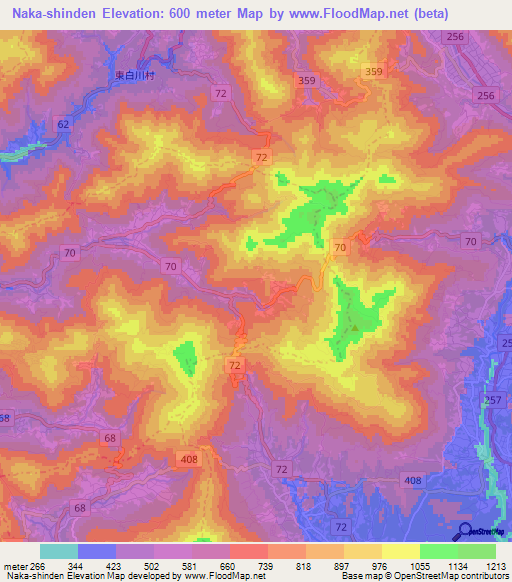 Naka-shinden,Japan Elevation Map