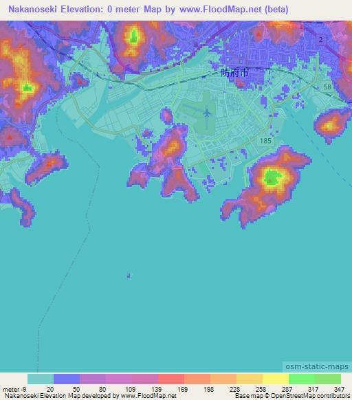 Nakanoseki,Japan Elevation Map