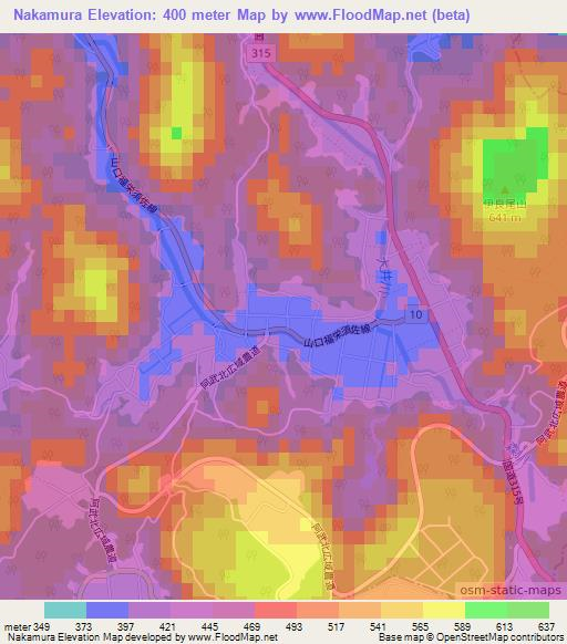 Nakamura,Japan Elevation Map