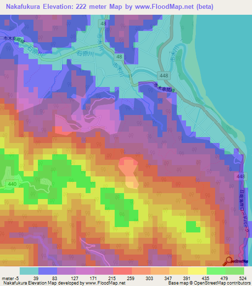 Nakafukura,Japan Elevation Map