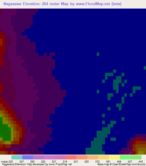 Nagasawa,Japan Elevation Map