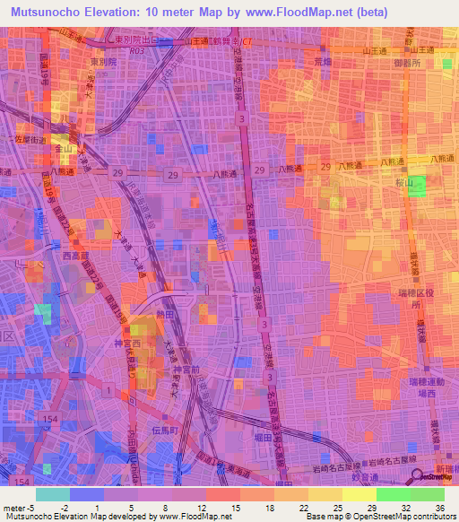 Mutsunocho,Japan Elevation Map