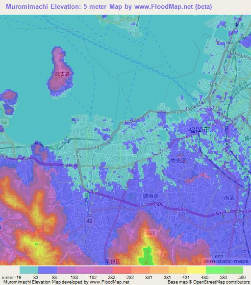 Muromimachi,Japan Elevation Map