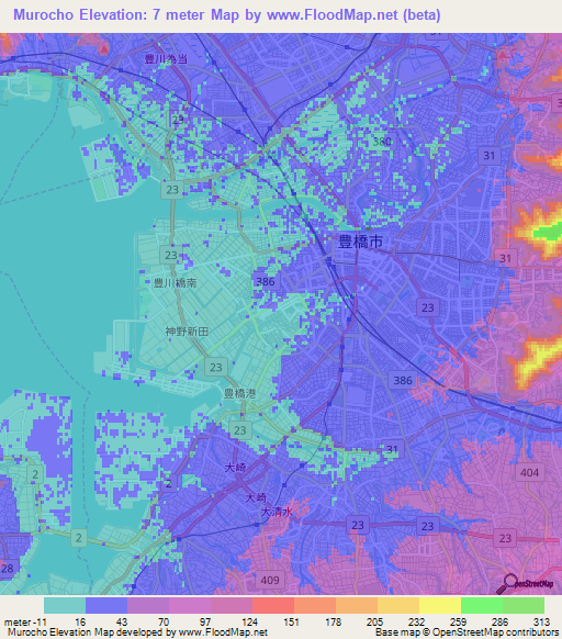 Murocho,Japan Elevation Map