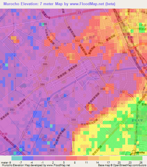 Murocho,Japan Elevation Map