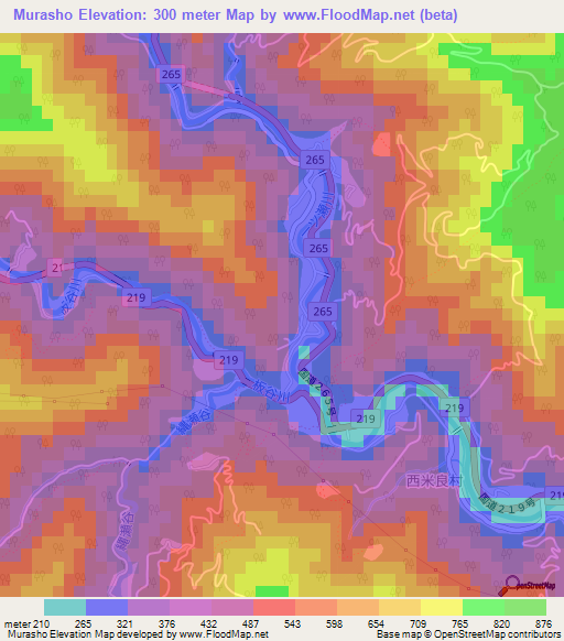 Murasho,Japan Elevation Map