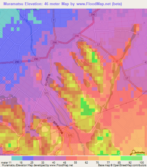 Muramatsu,Japan Elevation Map