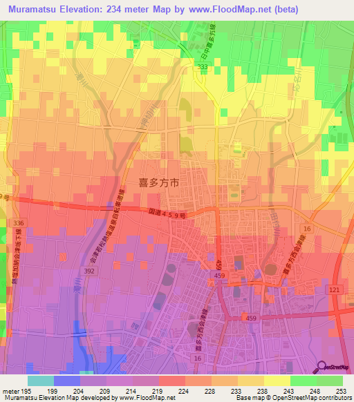 Muramatsu,Japan Elevation Map