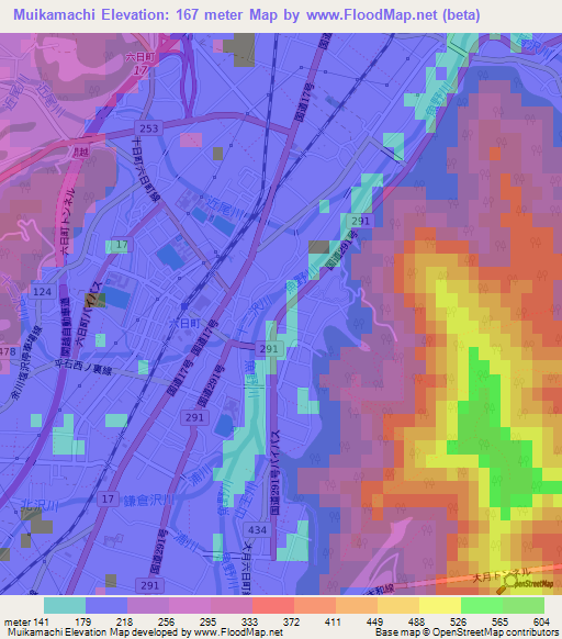 Muikamachi,Japan Elevation Map