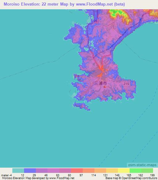Moroiso,Japan Elevation Map