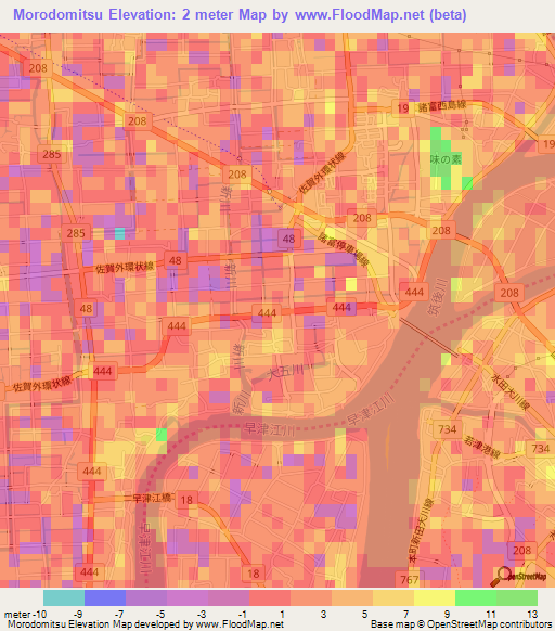 Morodomitsu,Japan Elevation Map