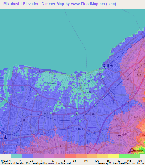 Mizuhashi,Japan Elevation Map