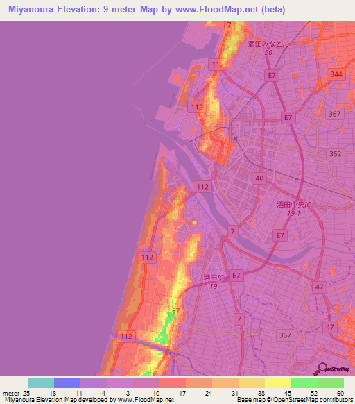 Miyanoura,Japan Elevation Map