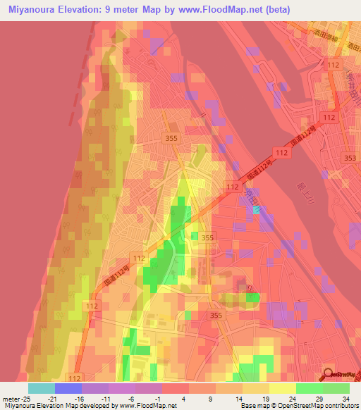 Miyanoura,Japan Elevation Map