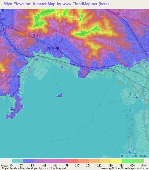 Miya,Japan Elevation Map