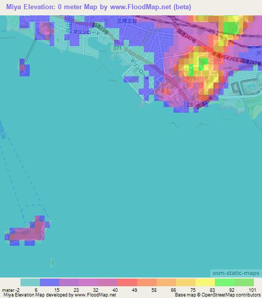 Miya,Japan Elevation Map