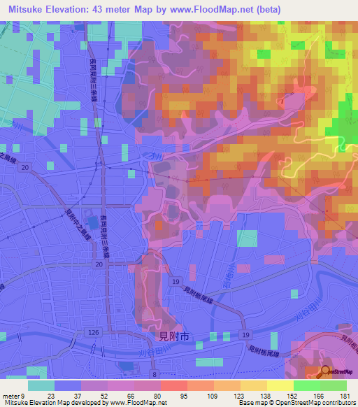 Mitsuke,Japan Elevation Map