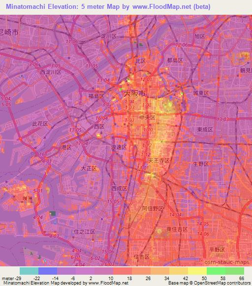 Minatomachi,Japan Elevation Map