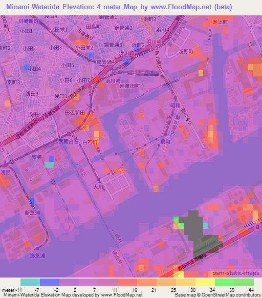Minami-Waterida,Japan Elevation Map
