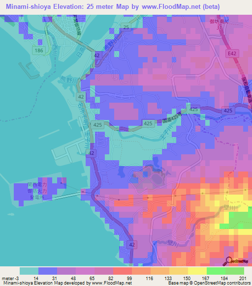 Minami-shioya,Japan Elevation Map