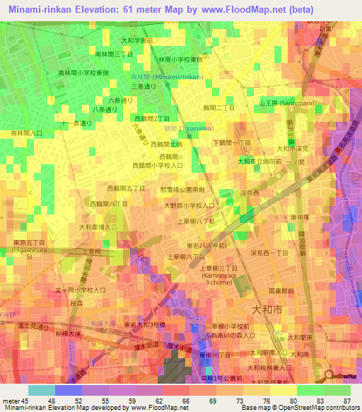 Minami-rinkan,Japan Elevation Map