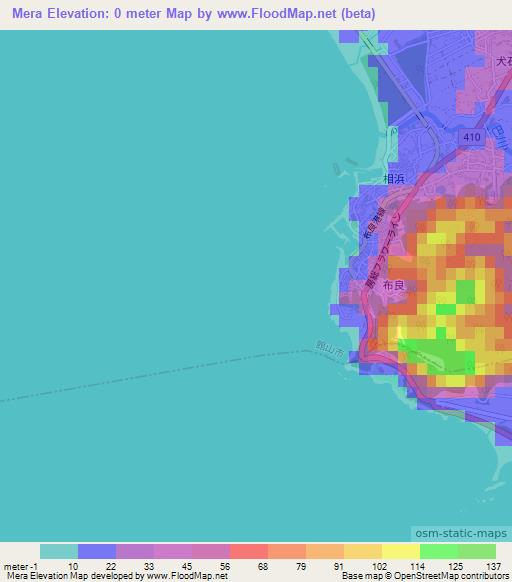 Mera,Japan Elevation Map