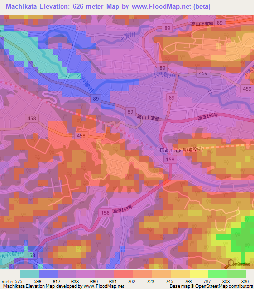 Machikata,Japan Elevation Map