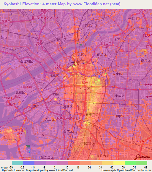 Kyobashi,Japan Elevation Map