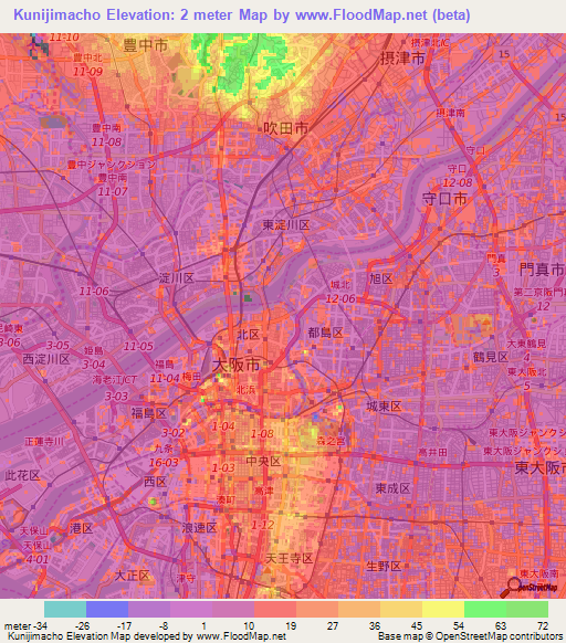 Kunijimacho,Japan Elevation Map