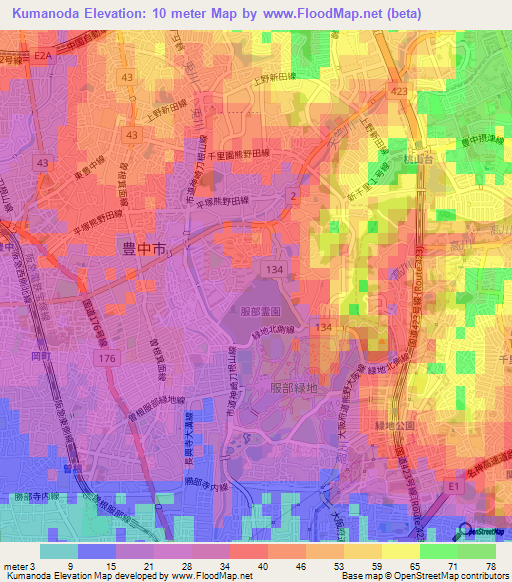 Kumanoda,Japan Elevation Map