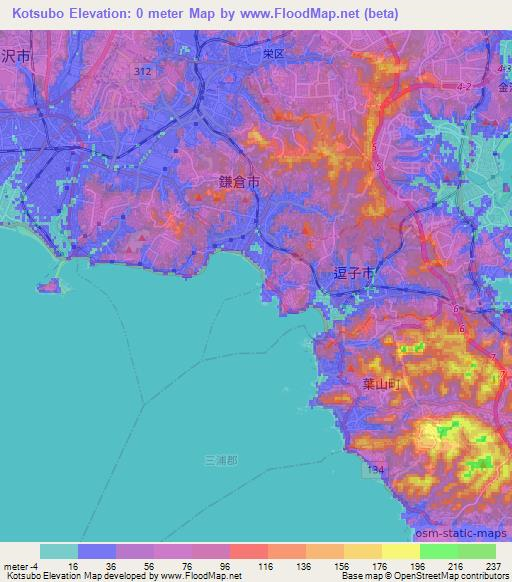 Kotsubo,Japan Elevation Map