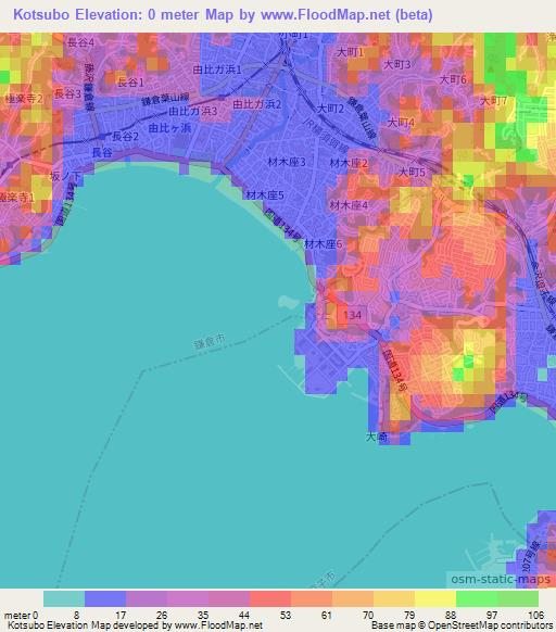 Kotsubo,Japan Elevation Map