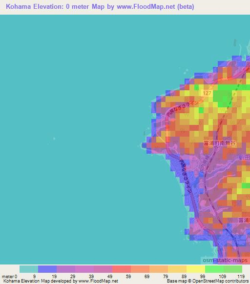 Kohama,Japan Elevation Map