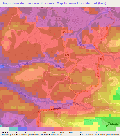 Koguribayashi,Japan Elevation Map