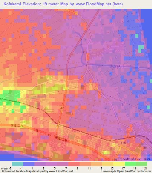 Kofukami,Japan Elevation Map