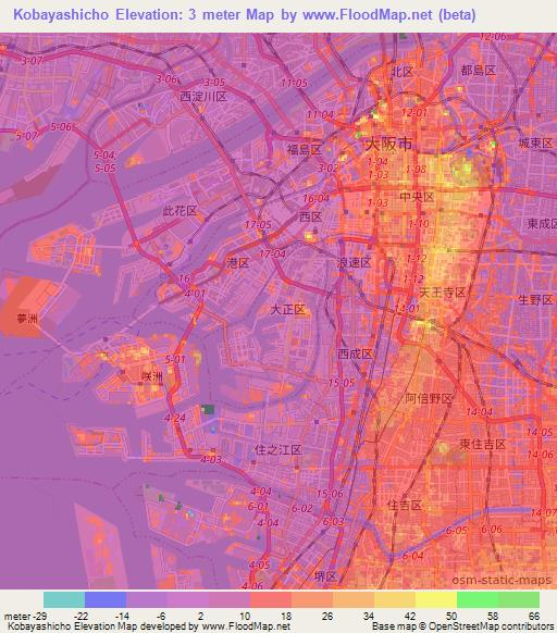 Kobayashicho,Japan Elevation Map