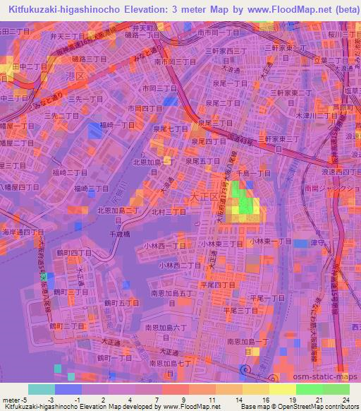 Kitfukuzaki-higashinocho,Japan Elevation Map