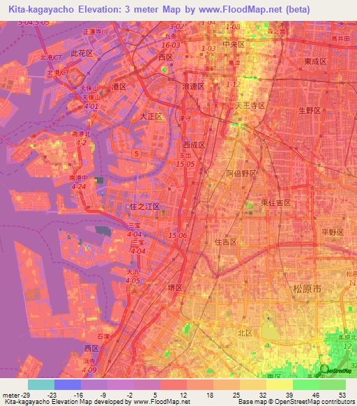 Kita-kagayacho,Japan Elevation Map