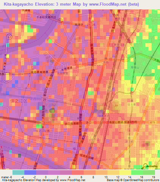 Kita-kagayacho,Japan Elevation Map