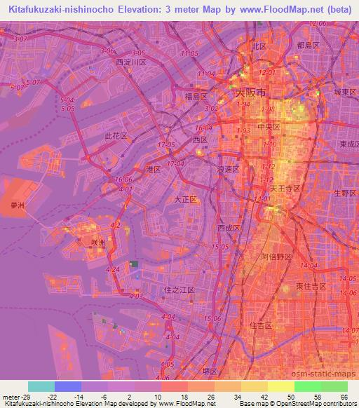 Kitafukuzaki-nishinocho,Japan Elevation Map