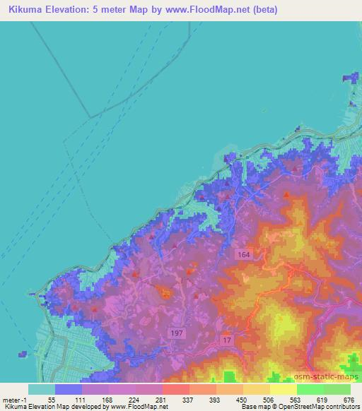 Kikuma,Japan Elevation Map